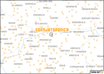 map of Gornja Toponica