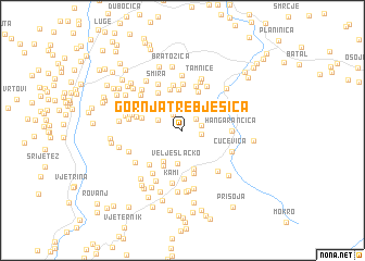 map of Gornja Trebješica