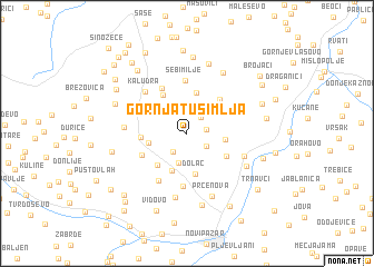 map of Gornja Tušimlja