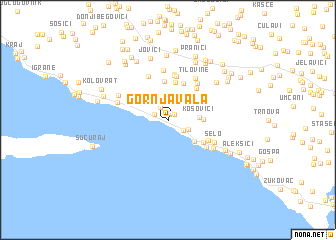 map of Gornja Vala