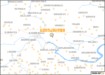 map of Gornja Vrba