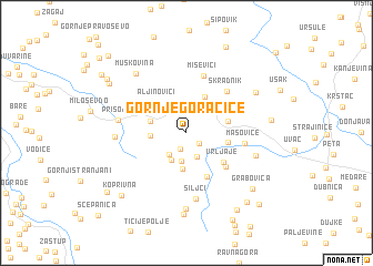 map of Gornje Goračiće