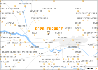 map of Gornje Vrapče