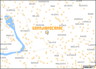 map of Gornji Broćanac