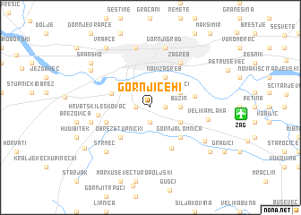 map of Gornji Čehi