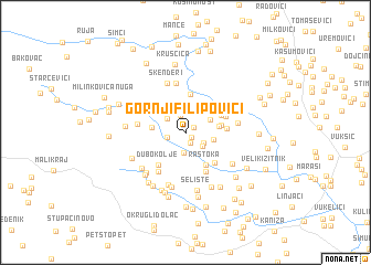 map of Gornji Filipovići