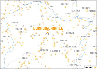 map of Gornji Gladnice