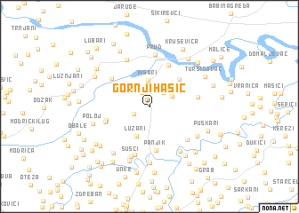 map of Gornji Hasić