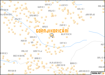 map of Gornji Koričani