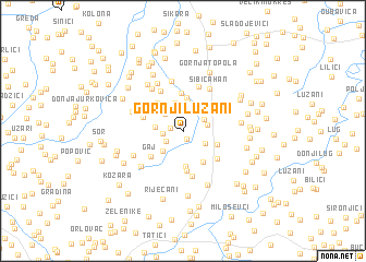 map of Gornji Lužani