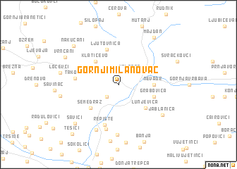 map of Gornji Milanovac