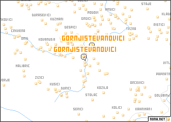 map of Gornji Stevanovići