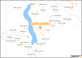 map of Gornji Unač