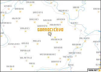 map of Gorno Čičevo