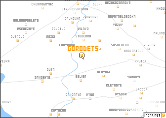 map of Gorodets