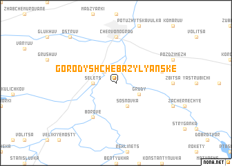 map of Gorodyshche Bazylʼyanʼske