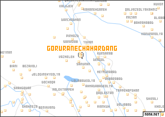 map of Gorūrān-e Chahār Dāng