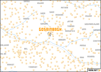 map of Gosaīn Bāgh