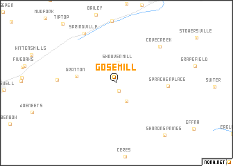 map of Gose Mill