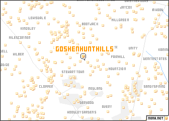 map of Goshen Hunt Hills