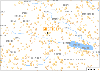 map of Gostići
