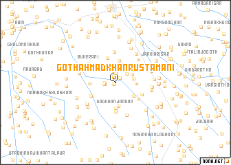 map of Goth Ahmad Khān Rustamāni