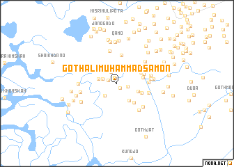 map of Goth Ali Muhammad Samon