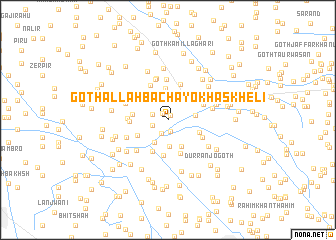 map of Goth Allāhbachāyo Khāskheli