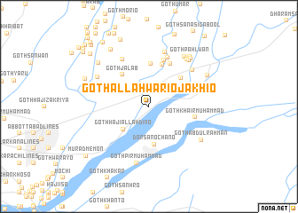 map of Goth Allahwārio Jakhio