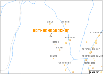 map of Goth Bahādur Khān