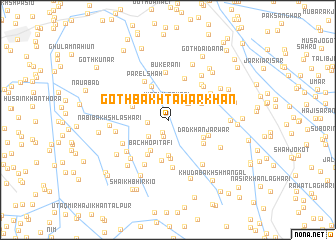 map of Goth Bakhtāwar Khān