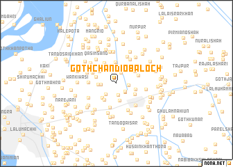 map of Goth Chāndio Baloch