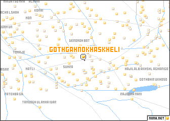 map of Goth Gahno Khāskheli