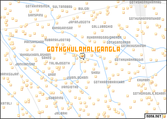 map of Goth Ghulām Ali Gāngla