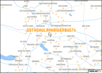 map of Goth Ghulām Haider Bugti