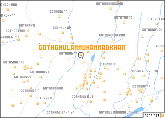 map of Goth Ghulām Muhammad Khān
