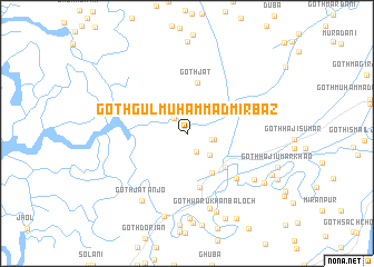 map of Goth Gul Muhammad Mīrbāz