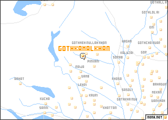 map of Goth Kamāl Khān