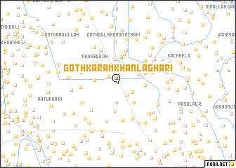 map of Goth Karam Khān Laghāri