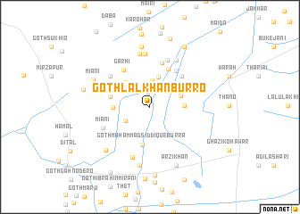 map of Goth Lāl Khān Burro