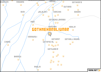 map of Goth Mehar Ali Unar