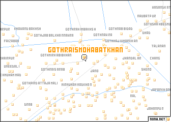 map of Goth Raīs Mohabat Khān