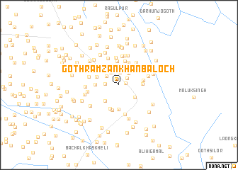 map of Goth Ramzān Khān Baloch