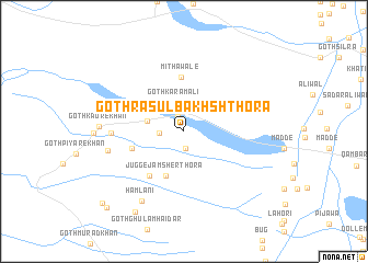 map of Goth Rasūl Bakhsh Thora