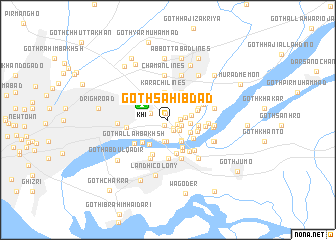 map of Goth Sāhibdād