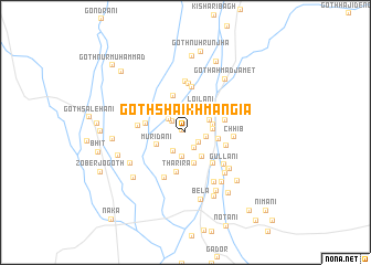 map of Goth Shaikh Māngīa