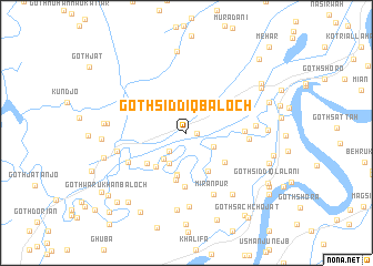 map of Goth Siddīq Baloch