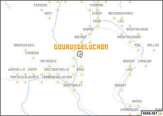 map of Gouaux-de-Luchon