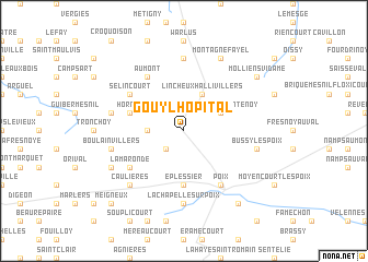 map of Gouy-lʼHôpital