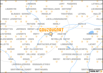 map of Gouzougnat